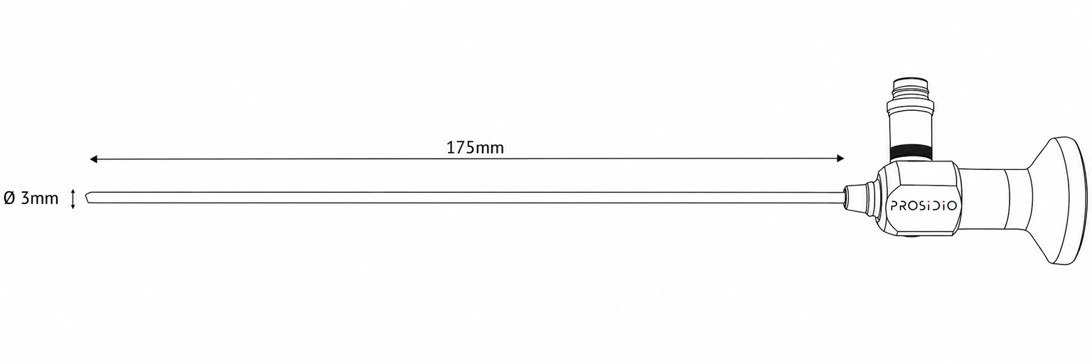 Hi-Fi Rigid Sinuscope 45°, Ø3mm x 175mm, Reverse Post